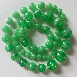 Vintage Green Beaded Necklace